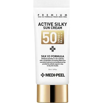 Přípravek na opalování MEDI-PEEL Active Silky Sun Cream SPF50+ PA+++ 50 ml opalovací omlazující krém s peptidy