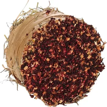 Krmivo pro hlodavce FLAMINGO Gnaws váleček ze sena s jablkem a červenou řepou 9x9x6cm (75g)