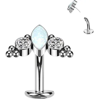 Piercing Atreya Titanový bezzávitový piercing do pupíku Sien Barva: Opal White/Clear