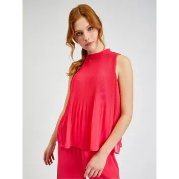 Tmavě růžová dámská plisovaná halenka