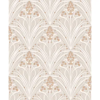 Tapeta Béžová květinová vliesová tapeta na zeď, Art Deco, M66107, Elegance, Ugepa