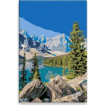 Dětské zboží Malování podle čísel - Výhled na průzračné jezero - 40x60 cm, bez dřevěného rámu - CZ výroba