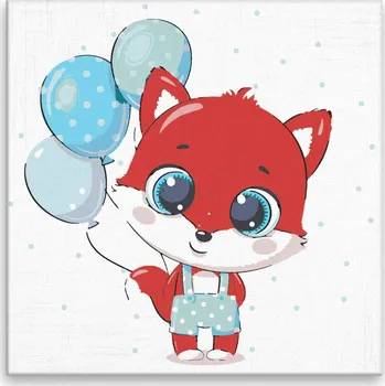 Malování podle čísel - Liška v puntíku - 40x40 cm, bez dřevěného rámu - CZ výroba