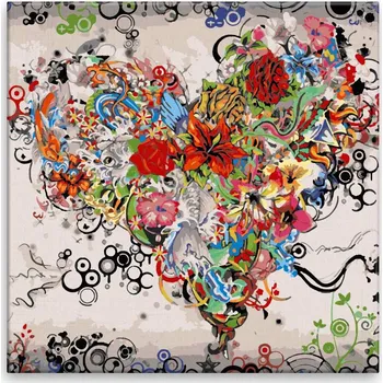 Malování podle čísel - Plné srdce - 40x40 cm, bez dřevěného rámu - CZ výroba