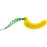 Dentální hračka banán přírodní guma pro štěňata s látkovým střapcem 12 cm HipHop