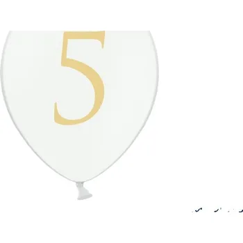 Balónek Balónek bílý se zlatým č. 5