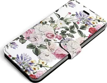 Pouzdro na mobilní telefon Mobiwear Flip pouzdro pro Samsung Galaxy A22 5G růže na bílém pozadí