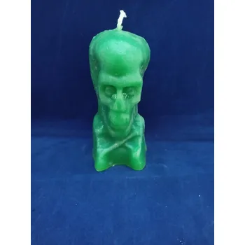 Svíčka Svíčka figurální - Lebka vysoká zelená