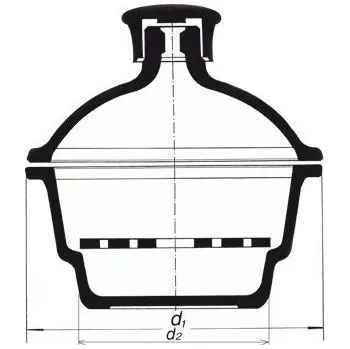 Kanalizační potrubí Exsikátor s plastovým hmatníkem dle normy ČSN, SIMAX, Popis: S porcelánovou deskou, DN: 200