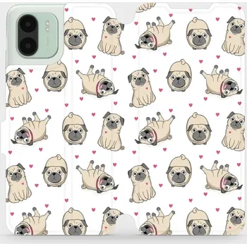 Pouzdro na mobilní telefon Flipové pouzdro Mobiwear - Xiaomi Redmi A2 - M097P Mopsíci (Knížkové flip pouzdro, obal, kryt na mobil Xiaomi Redmi A2 - M097P Mopsíci, materiál Umělá kůže + TPU - ochrana 360°, stojánek, silikonová vanička, magnetické zavírání)