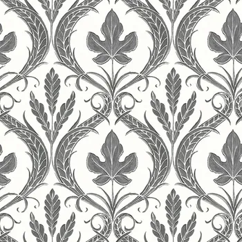 Tapeta York Černobílá předklížená tapeta na zeď, listy, ornamenty DM4926, Damask, York, velikost 0,685 x 8,2 m