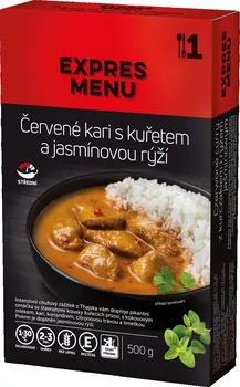 Hotové jídlo EXPRES MENU Červené kari s kuřetem a jasmínovou rýží 500 g