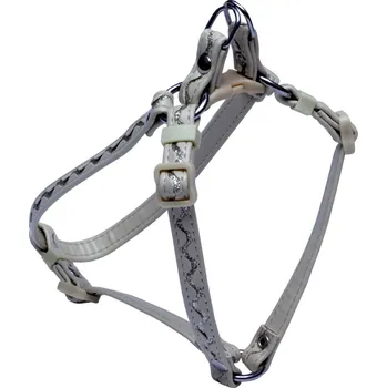 Postroj pro psa BAFPET Kšírky zdobené STŘÍBRNOU VLNKOU Barva: Béžová, Rozměr: 12mm x OH 28-42 03411V