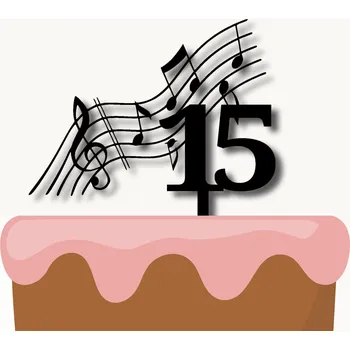 Party dekorace svetzdobeni Zápich na dort NOTY 15