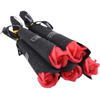 Mýdlo Medvídárek Mýdlová růže dárkově balená červená 5 ks