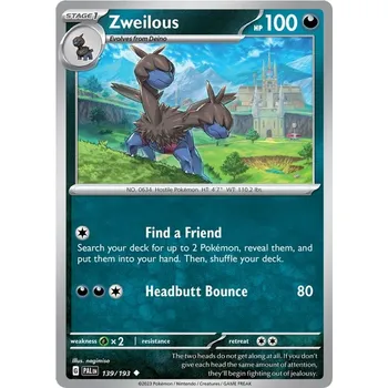 Karetní hra Zweilous 139/193 - Paldea Evolved Typ karty: Reverse Holo