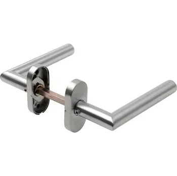 Dveřní kování Assa Abloy Klika/klika AHW600, L, na oválných rozetách - nerez