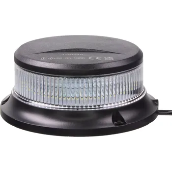 Maják LED maják, 12-24V, 18x1W bílý, magnet, ECE R10