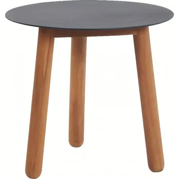 Zahradní stůl Šedý hliníkový zahradní odkládací stolek No.118 Mindo 50 cm