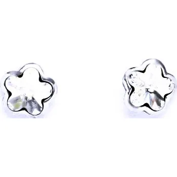 Náušnice Stříbrné náušnice kytičky Swarovski čiré - NŠ1297 (Stříbrné náušnice se Swarovski krystalem)