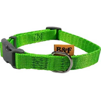 Obojek pro psa BAFPET Popruhové obojky JEDNOBAREVNÉ Barva: Zelená, Rozměr: 15mm x 25-35cm 18100JA