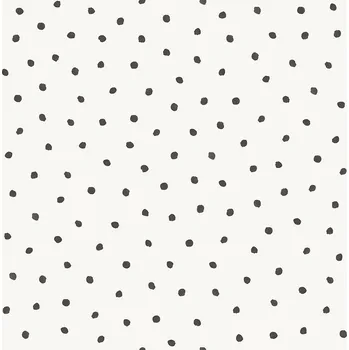 Tapeta Origin Metalická vliesová tapeta s černými puntíky - 347699, Precious, Origin, velikost 0,53 x 10,05 m