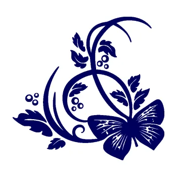 Samolepící dekorace SAMOLEPKA Květina dekor 046 levá motýl (23 - tmavě modrá) NA AUTO, NÁLEPKA, FÓLIE, POLEP, TUNING, VLASTNÍ TEXT, TISK, AUTOSAMOLEPKY.cz, POLEPY, OBRÁZEK, LOGO, SAMOLEPKY