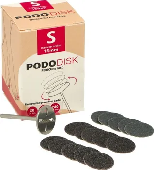 Pododisk plochý nástavec na pedikúru S 15 mm + 50 ks brusných papírů