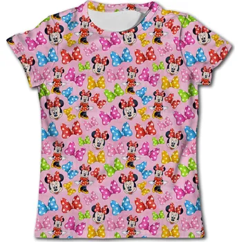 Barevná dívčí trika s krátkými rukávy - Minnie Mouse Varianta: růžové s drobným potiskem, Velikost: 90 (3 roky)