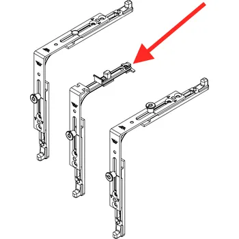 Příslušenství k oknu SCHUCO Rohové vedení VarioTec Barva: Stříbrná, Typ: Krátký s 1 x čepem