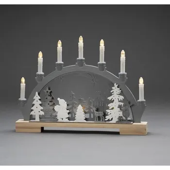 Vánoční svícen EXIHAND 3260-320 Adventní svícen, dřevěný, Krajina 33 LED teplá bílá 29 cm