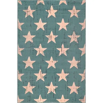 Koberec JUTEX Kusový koberec Novara 18209 031 modrý BARVA: Modrá, ROZMĚR: 80x150 cm