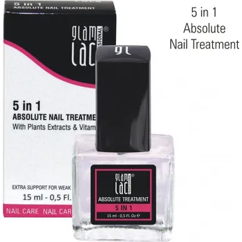 Lak na nehty GlamLac 5 in 1 Absolute Nail Treatment 15 ml