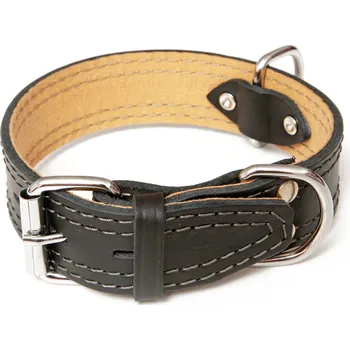 Obojek pro psa BAFPET Kožený obojek zdobený šitím, HERRY Barva: Černá, Rozměr: 40mm x 70cm /52-63/ 07104A