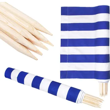 zahradní zástěna Plážová zástěna s kolíky proužky modrá/bílá