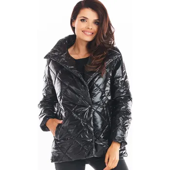 Dámská softshellová bunda Prošívaná bunda s vysokým límcem A384 Barva: Černá, Velikost: S/M