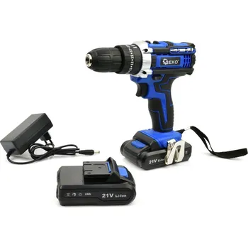 Vrtačka/ šroubovák s funkcí příklepu 21V 2x 2ah baterie GEKO