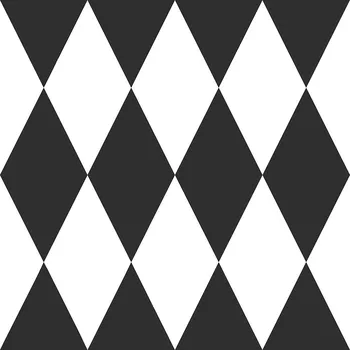 Tapeta Origin Geometrická vliesová tapeta - bílé a černé kosočtverce 347670, Precious, Origin, velikost 0,53 x 10,05 m