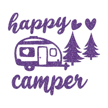 Samolepící dekorace SAMOLEPKA Happy camper pravá cestování (87 - Ultra Metalic fialová) NA AUTO, NÁLEPKA, FÓLIE, POLEP, TUNING, VLASTNÍ TEXT, TISK, AUTOSAMOLEPKY.cz, POLEPY, OBRÁZEK, LOGO, SAMOLEPKY