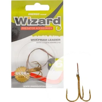 WIZARD - Návazec Wolfram s trojháčkem 15 cm 6 kg 2 ks