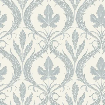 Tapeta York Modrobílá předklížená tapeta, listy, ornamenty DM4922, Damask, York, velikost 0,52 x 10 m