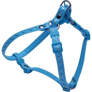 Postroj pro psa BAFPET Kšírky zdobené STŘÍBRNOU VLNKOU Barva: Světle modrá, Rozměr: 12mm x OH 28-42 03411V