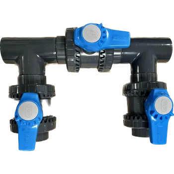 Vagnerpool Bypass obtok s ventily 50mm - rozebraný - s ventily Easyfit