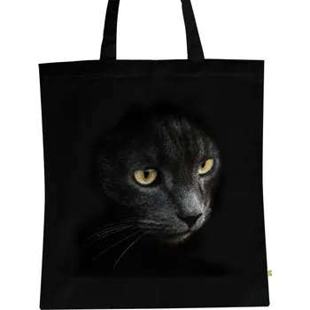 Pánská móda BIO plátěná taška s potiskem Kočka ve stínu