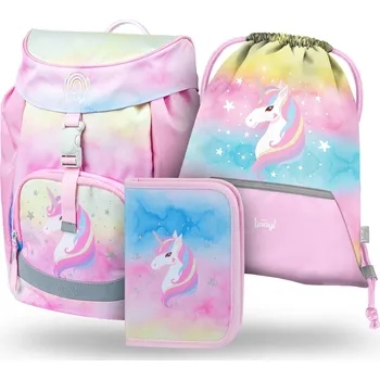 BAAGL Airy školní 3dílný set, Rainbow Unicorn