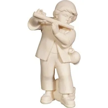Vánoce Ornatis Chlapec s píšťalou Provedení: Přírodní bez malování, Velikost stojících figur dospělých postav: 9 cm Dřevěná vyřezávaná postava chlapce s píšťalou
