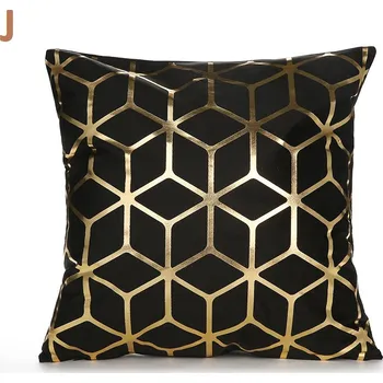 Dekorativní polštářek Retro dekorativní povlak na polštář ve velikosti 45x45 cm se zlatým potiskem Barva: J