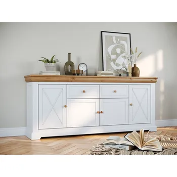 Komoda Kvalitní bílá komoda z borovicového dřeva