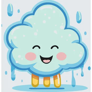 Malování podle čísel - Šťastný mráček Velikost: 30x30cm, Rámování: Pouze srolované plátno