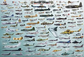 Puzzle Eurographics Vojenská letadla 2000 dílků